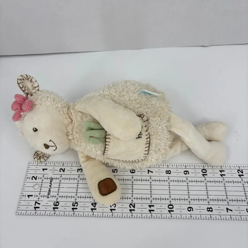 Eden Lucy Lily Lamb Cream Hug Pocket Plush Baby Toy Stuffed Animal 12 Inch
